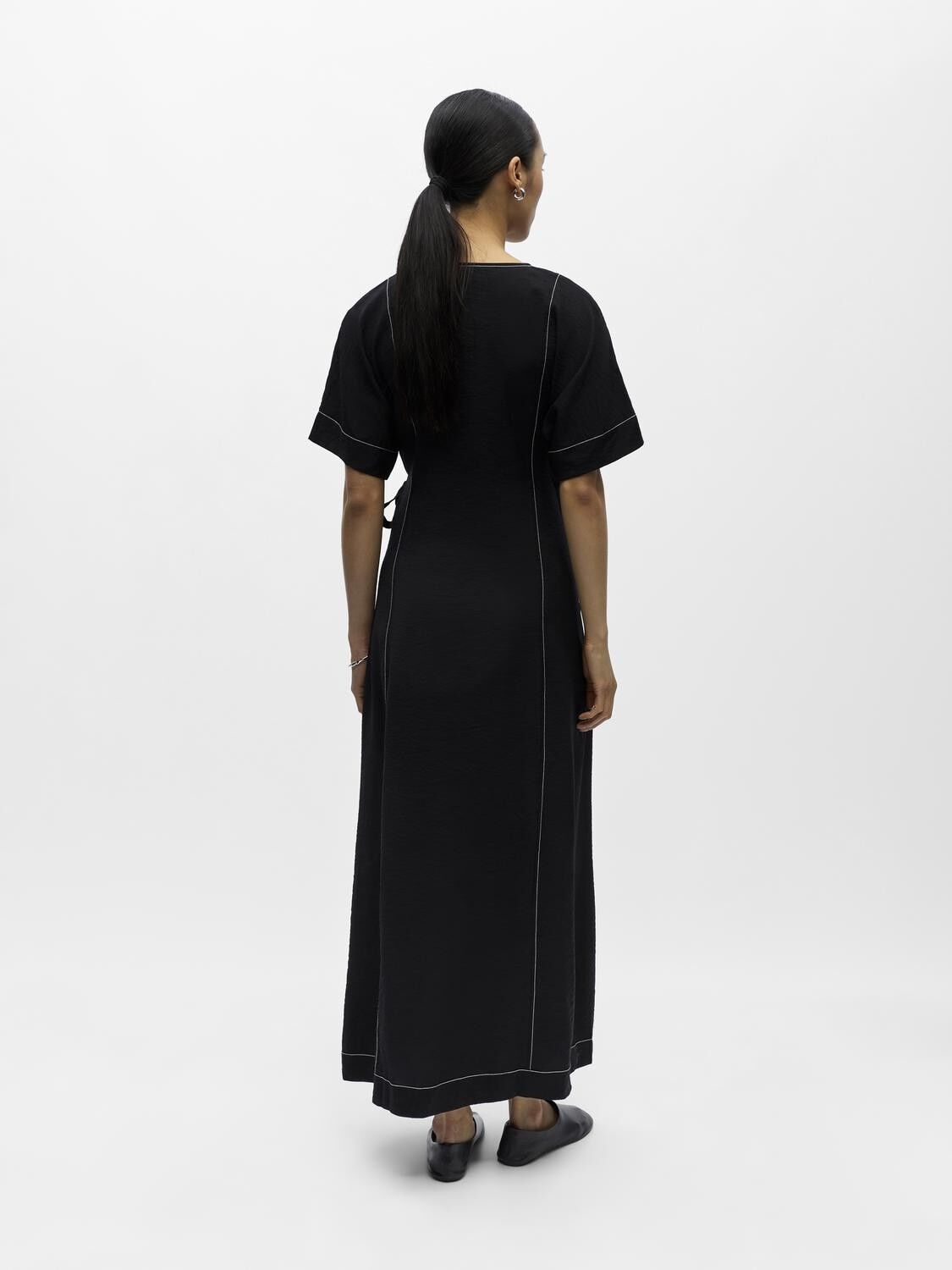 Objjacira S/S Re Long Wrap Dress Noos