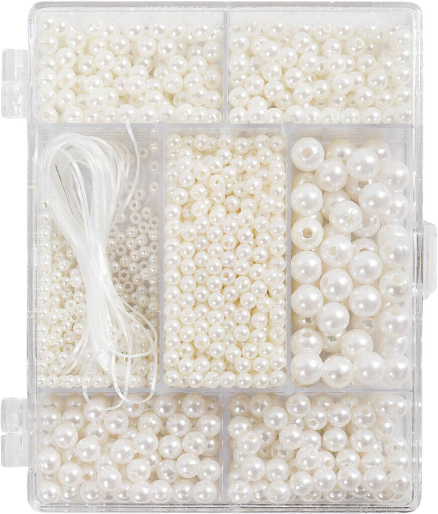 DIY Mix Smykker, Halsk&aelig;de og armb&aring;nd, hvid perlemor