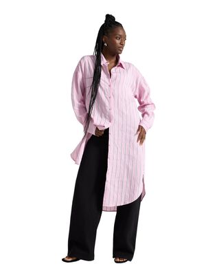 Woven shirt dress in soft viscose w