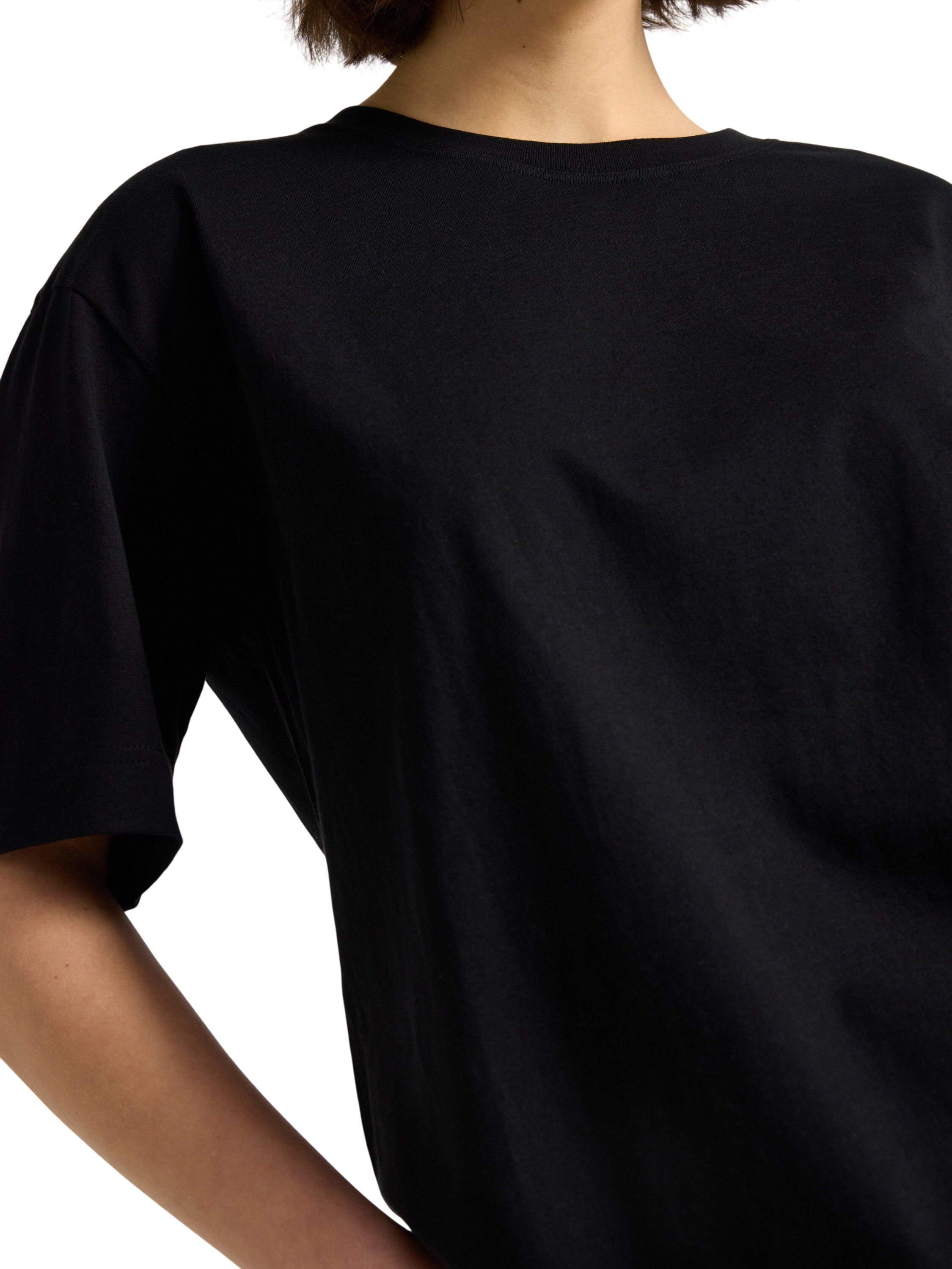 Kort&aelig;rmet T-shirt i bl&oslash;d bomuldsjer