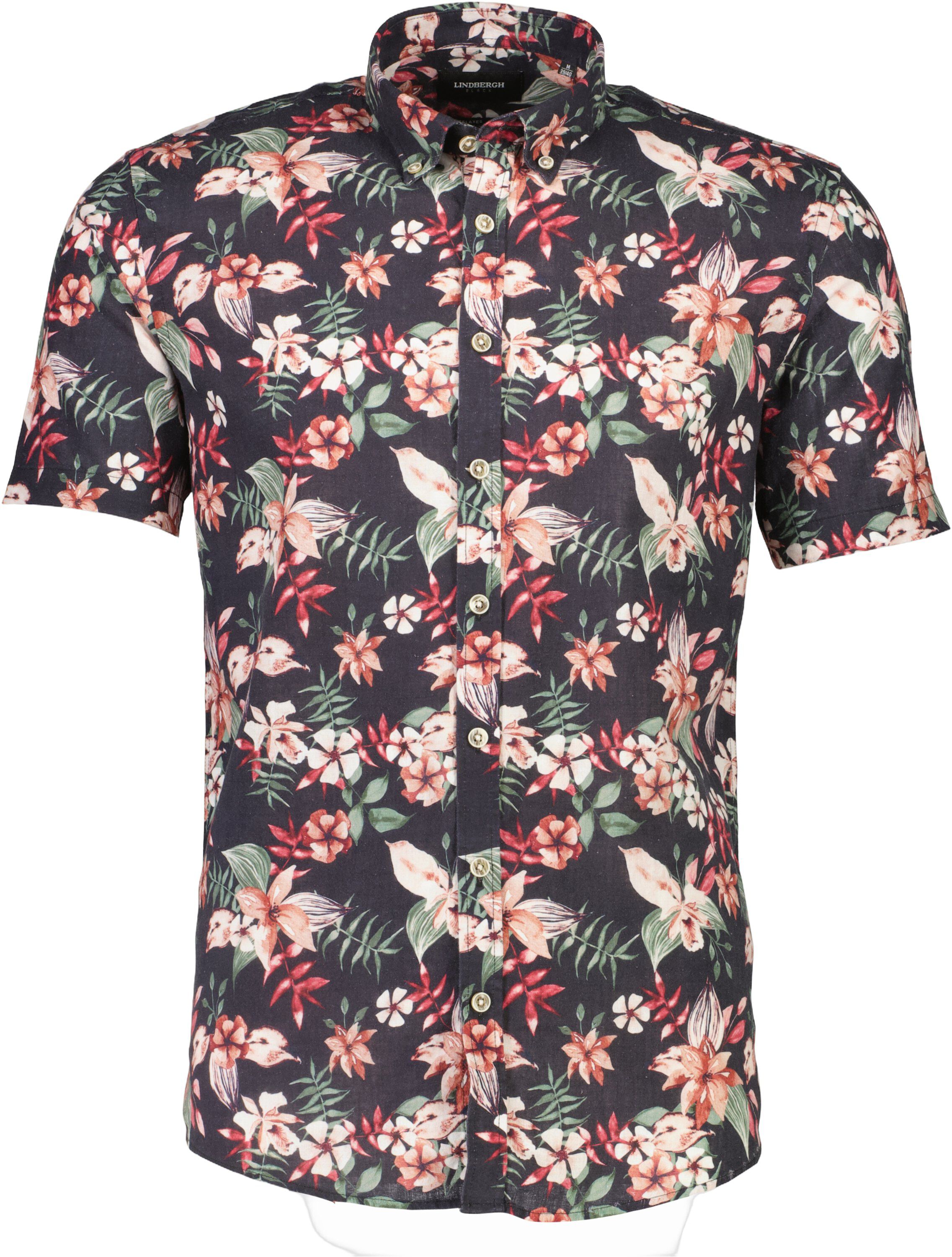 Printed cotton/linen shirt S/S