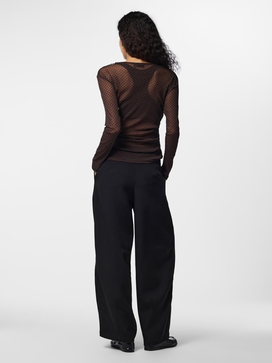 Pcbobo Ls Mesh Rouching Top Jrs Noos