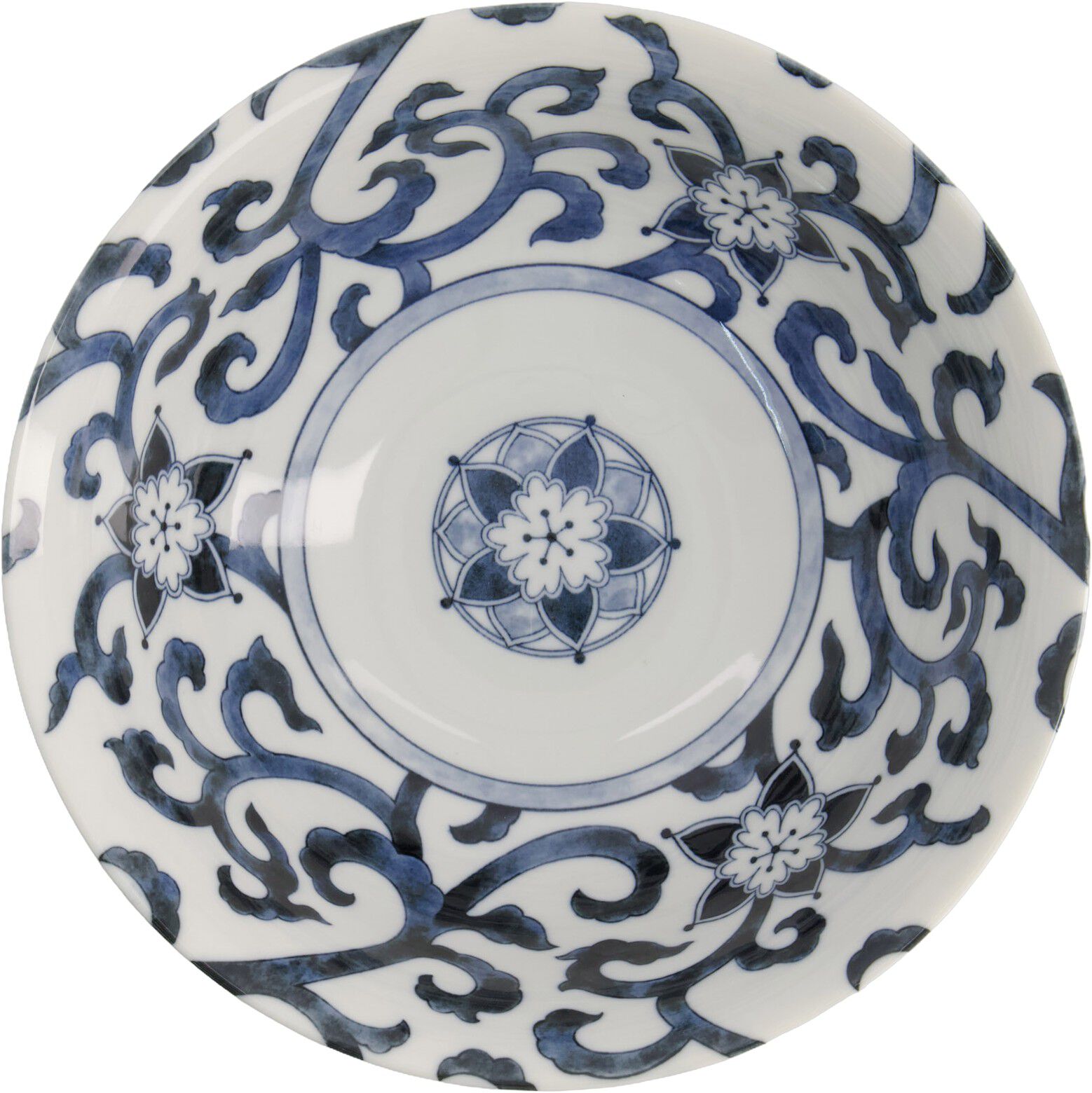 Wa Mixed Bowls Ramen 21x8.7cm 1300ml Goben Karakusa Blue 3/2