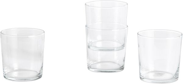 Glass-Set of 4 Medium-Clear