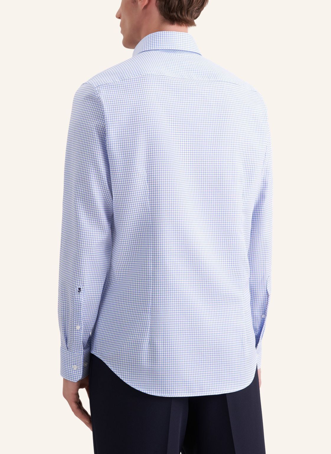 Business shirt Slim 1/1 Covered-Button-Down-Collar Check