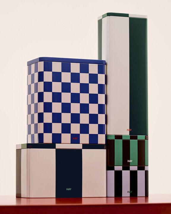 Tin Container-Medium-Black and off-