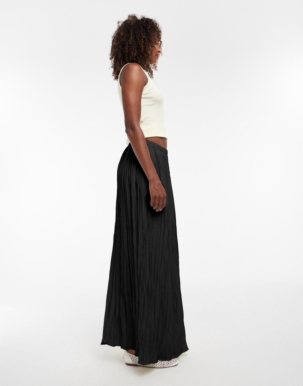 Tsthea Hr Waist Crinkle Maxi Skirt Wvn