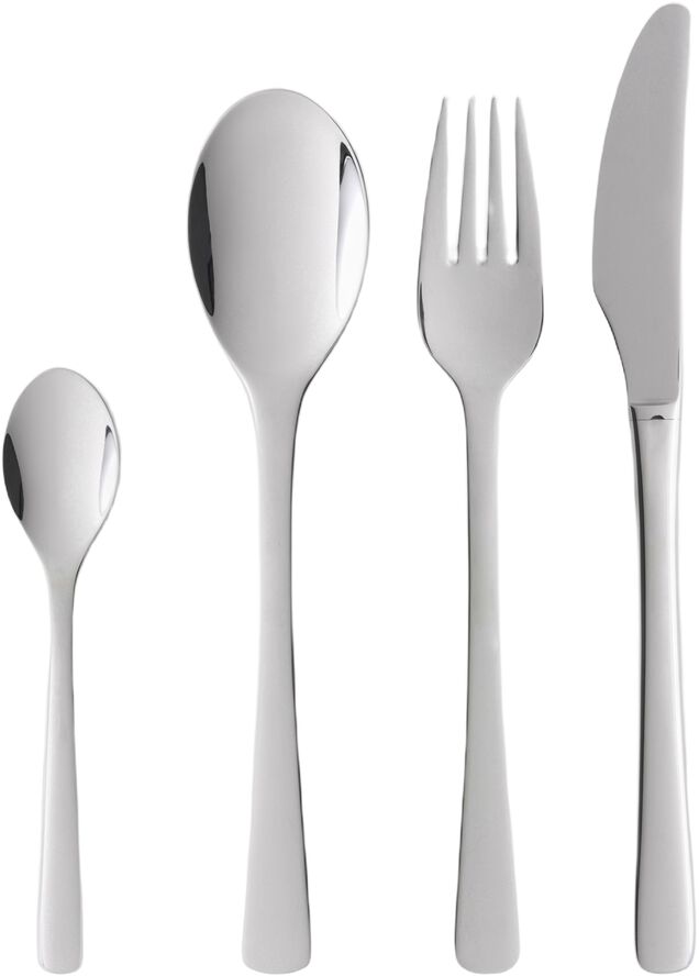 Bestikksett Steel Line 16 deler Blankt stål