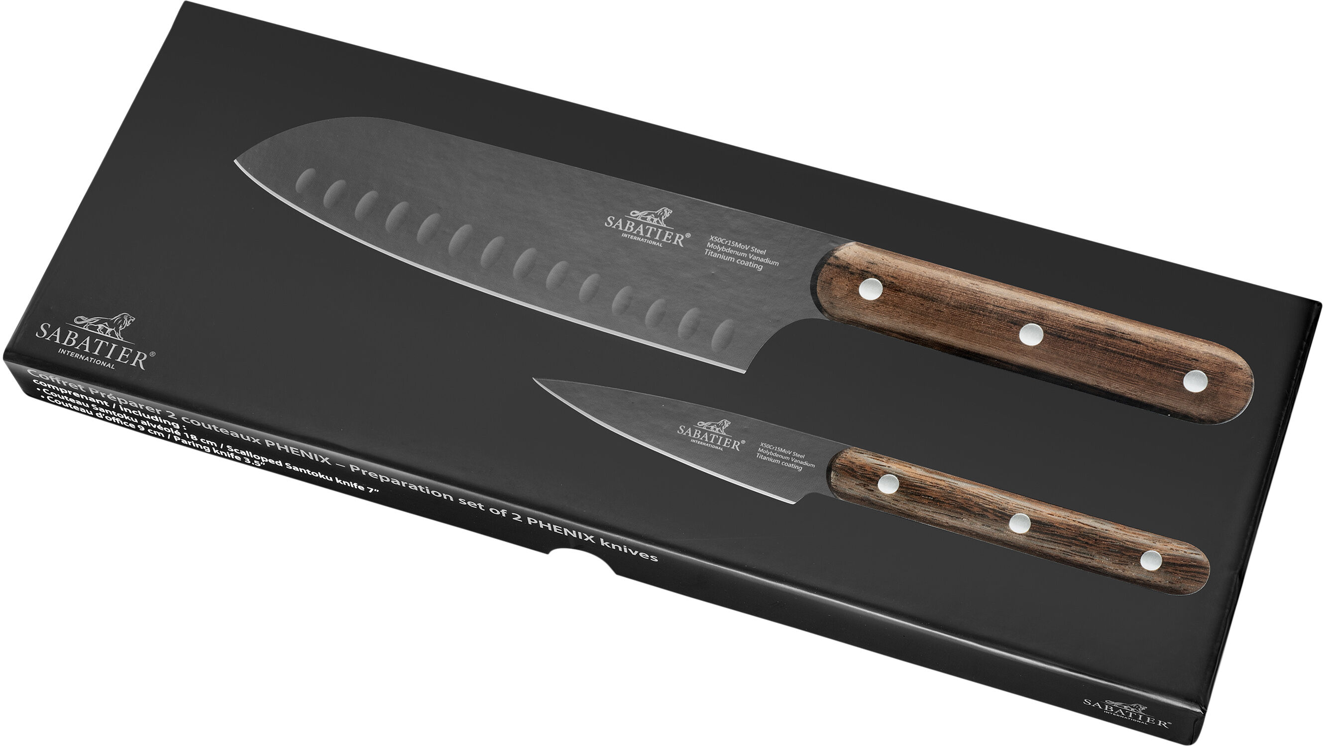 "Knivset Phenix 2 delar Svart/Tr&Atilde;&curren;"