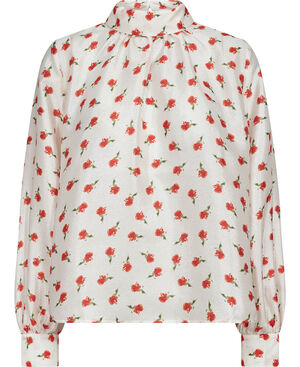 2067 Flat Textured Poly, Gathered Long Sleeve Top