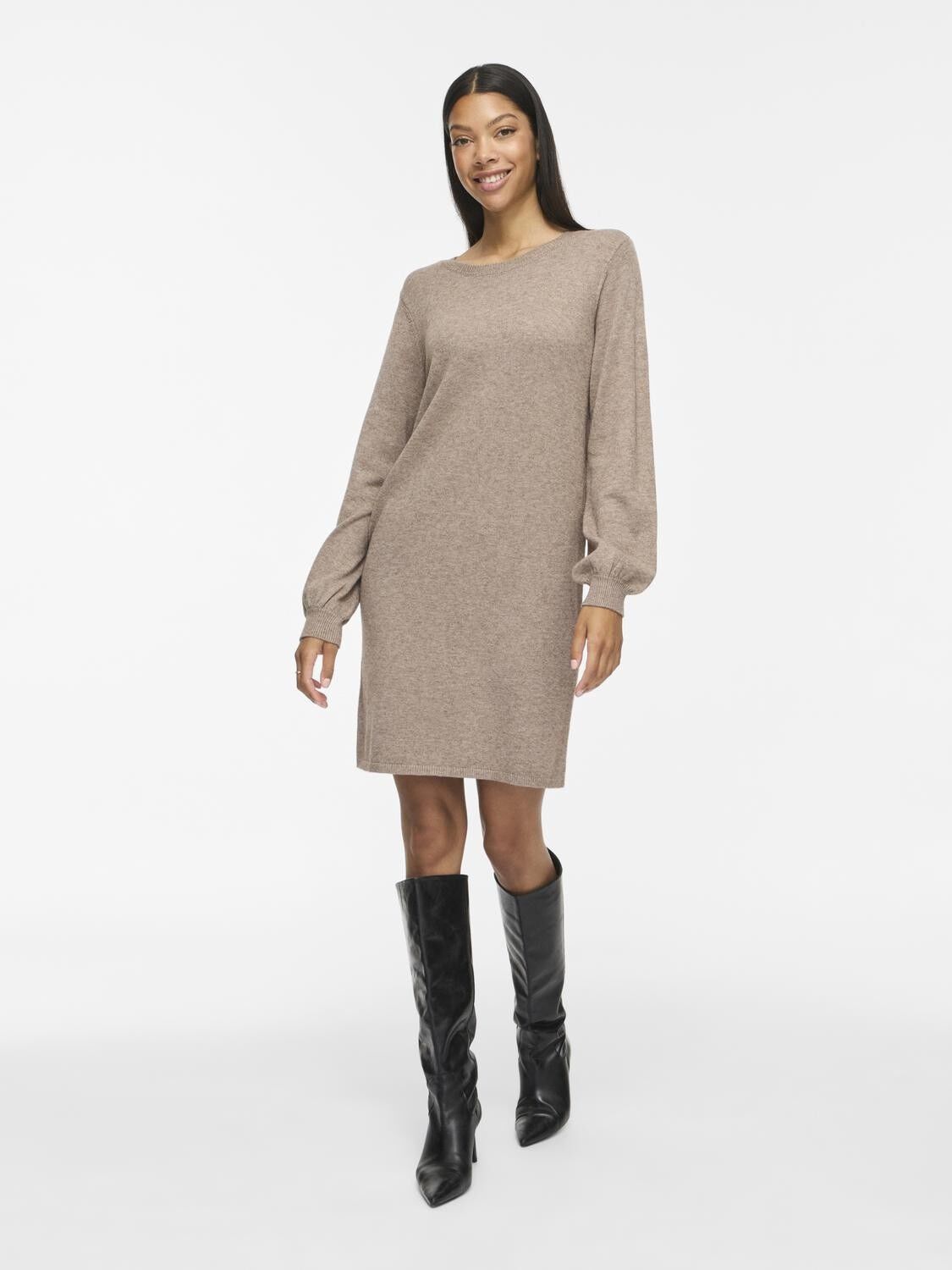 Viril L/S Volume Sleeve Knit Dress-Noos