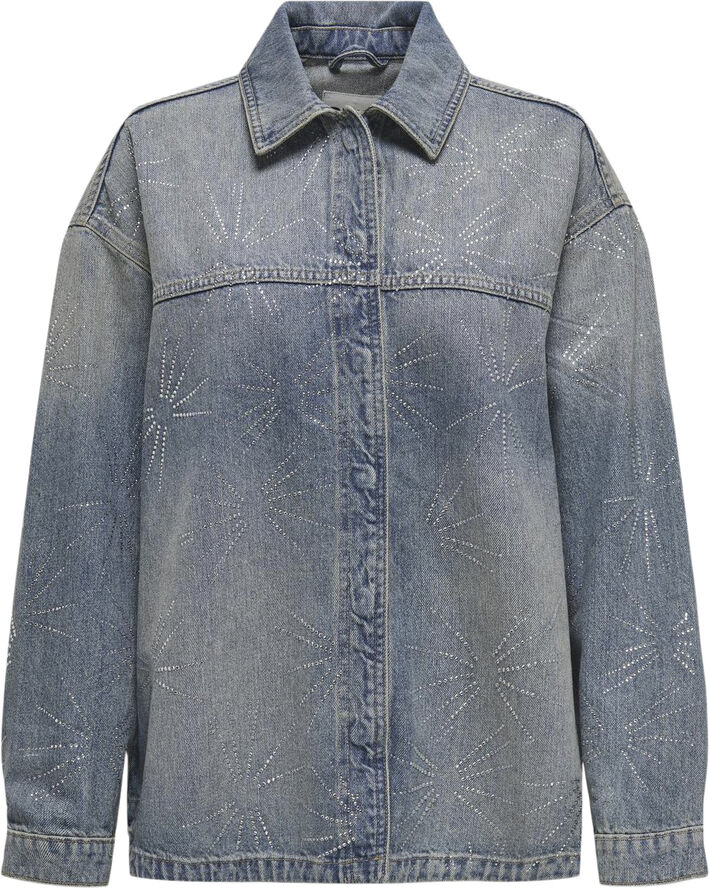 ONLEMMIE LS OVS RHINST SHIRT DNM TA