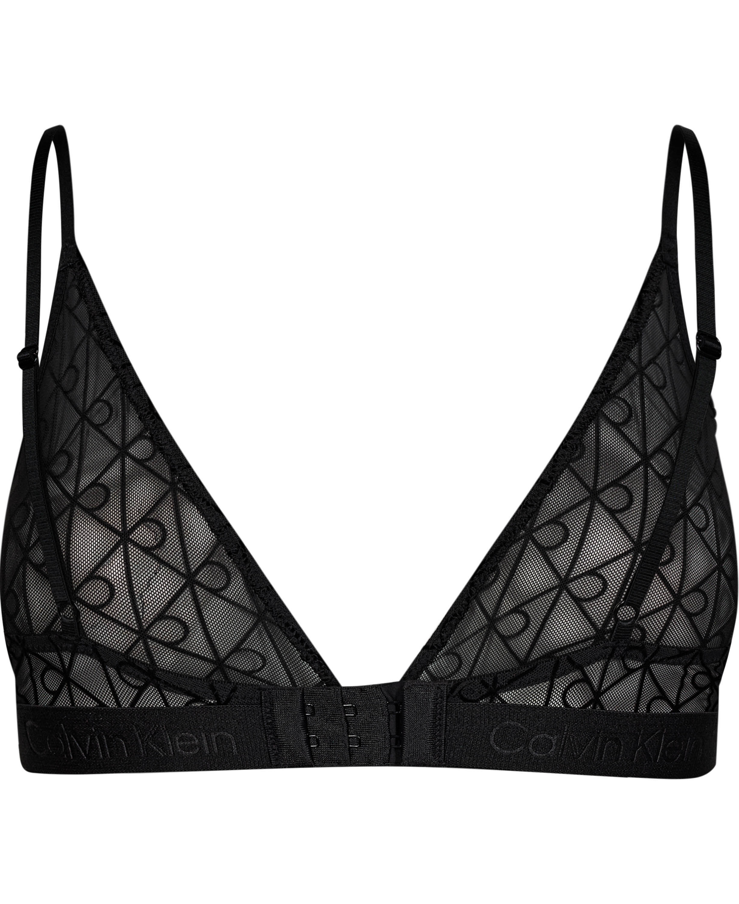 Unlined Plunge Bra - Emblem Flocked Mesh