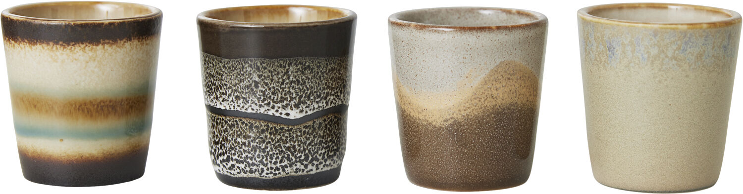 70s ceramics egg cups granite set of 4