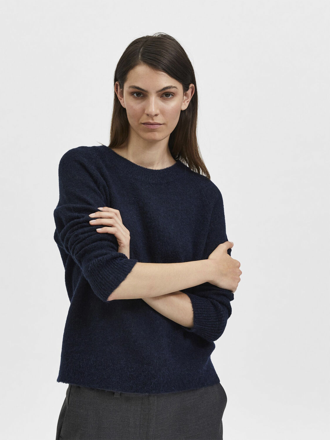 Slflulu Ls Knit O-Neck Noos