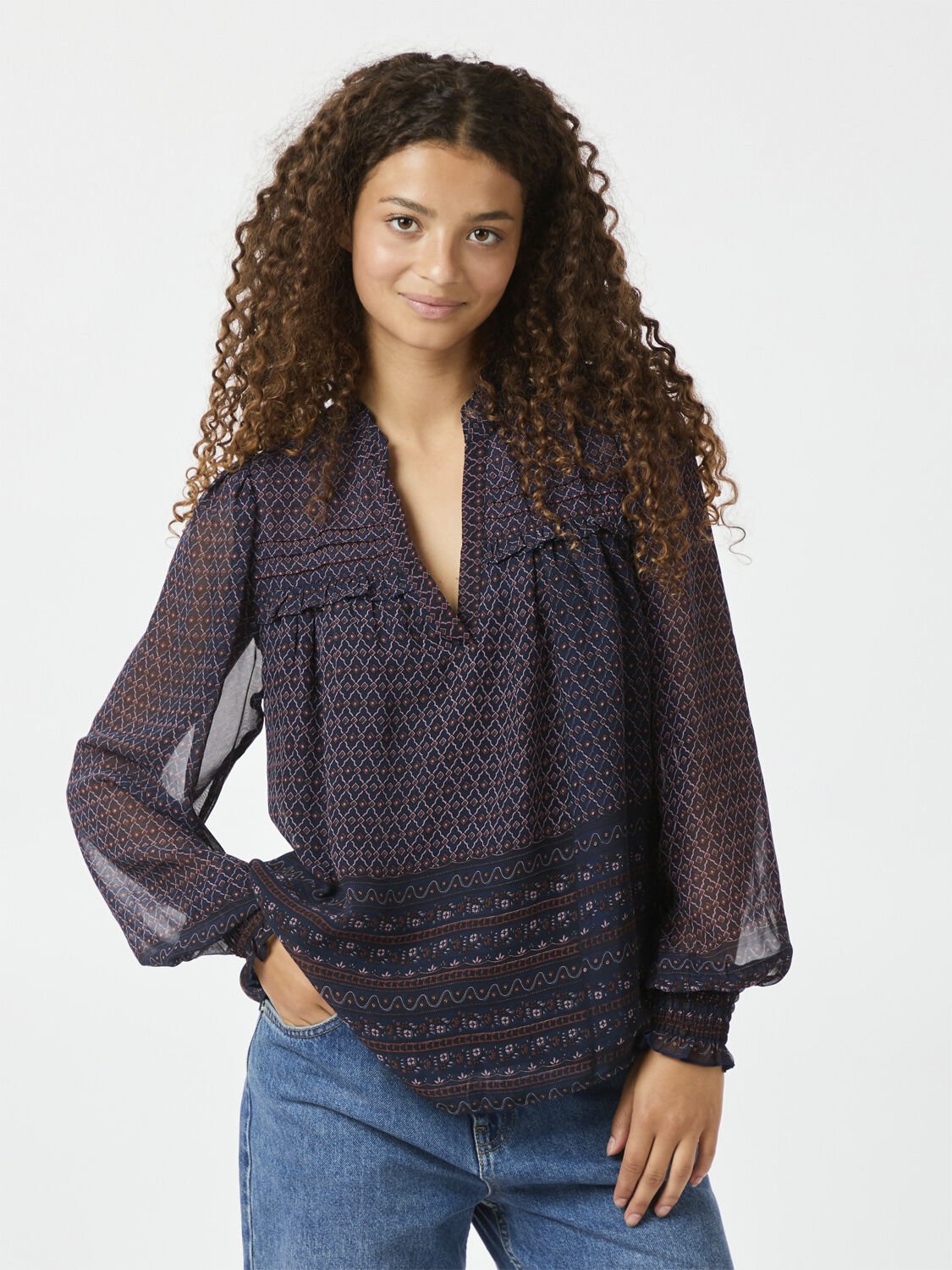 Rhia Border Pattern Blouse