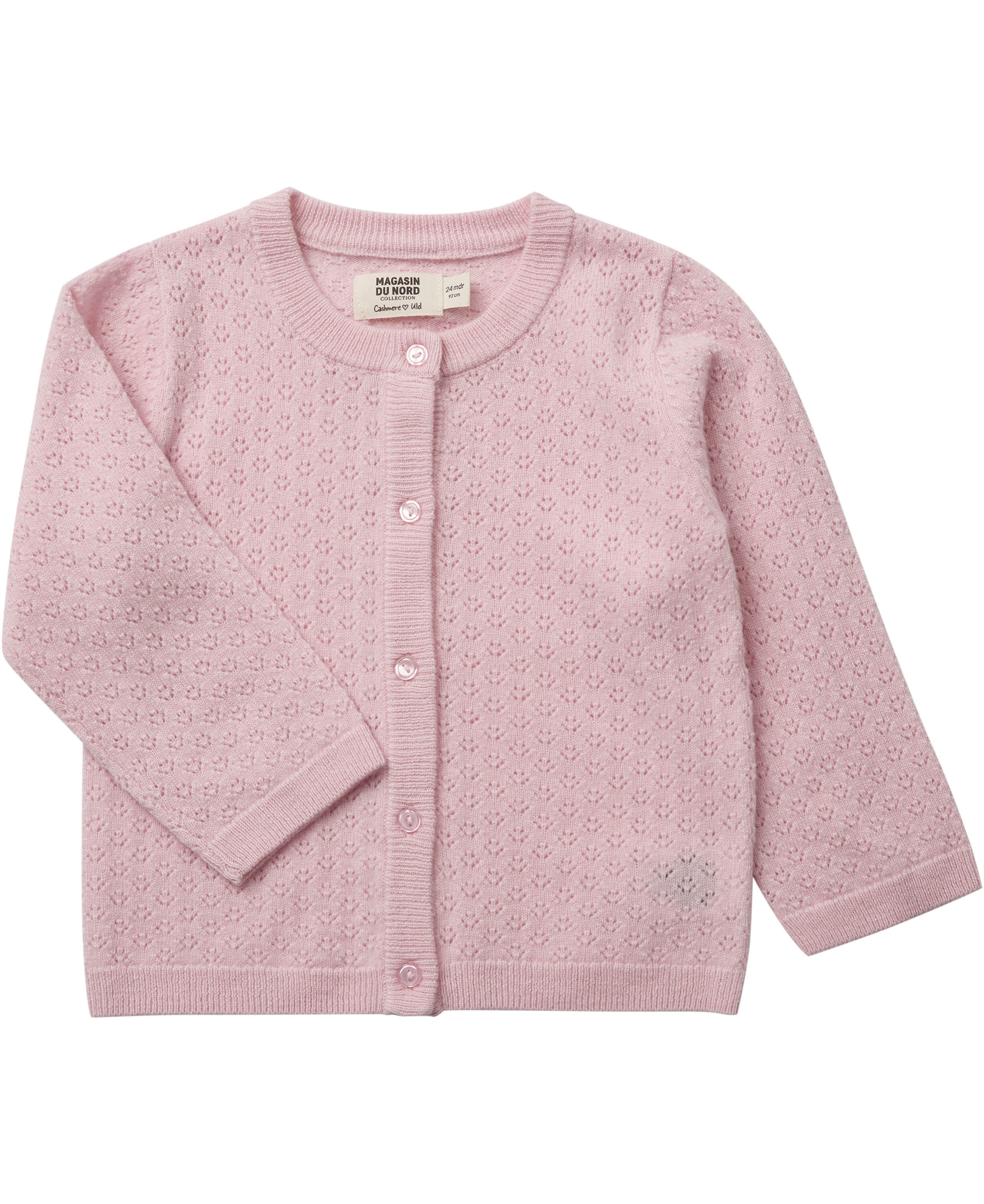 Strikka RWS pointelle wool & cashmere baby cardigan