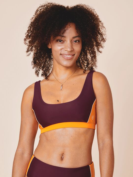 Agung Colorblock sporty bikini top - Nero