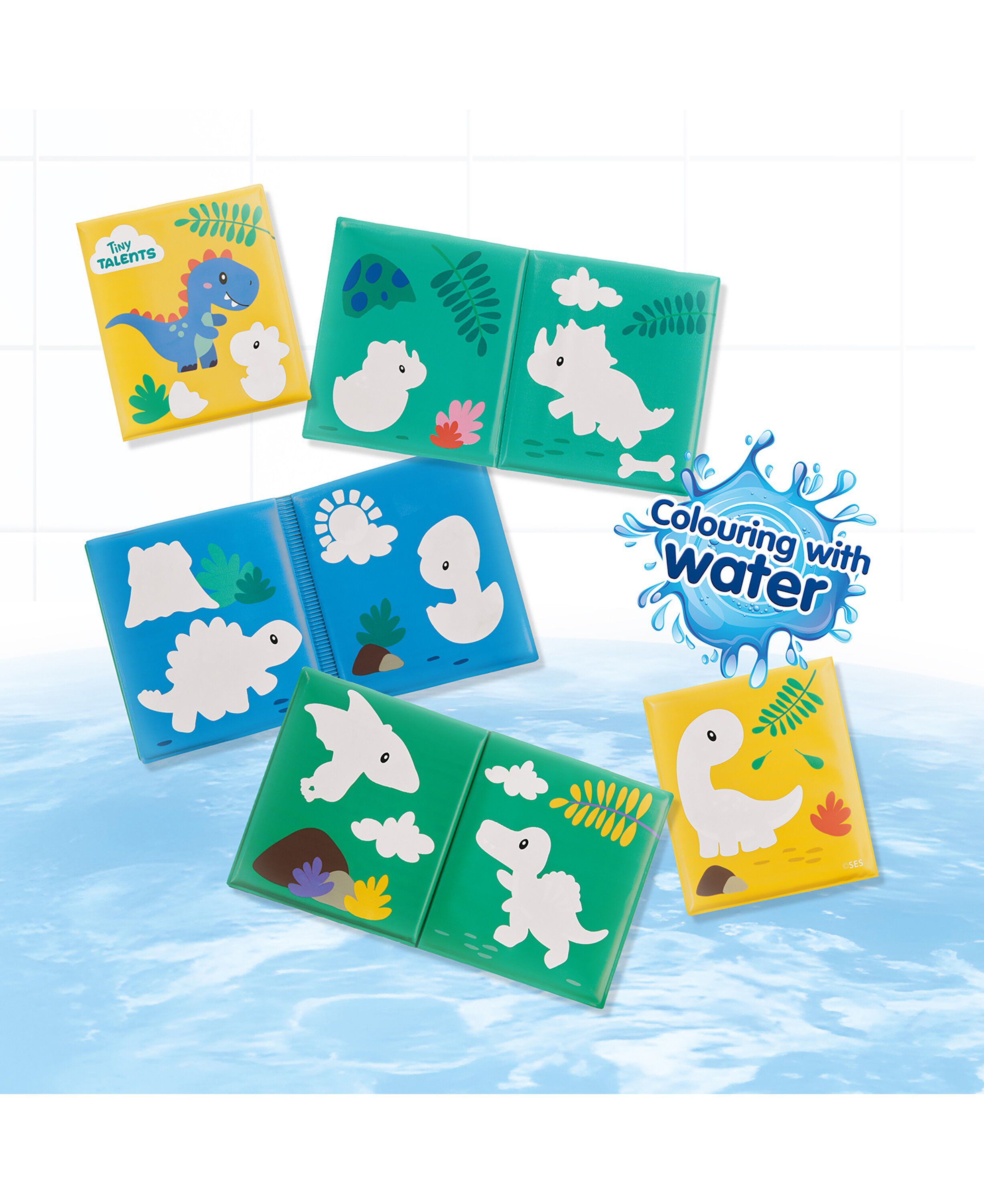 SES Creative - Badeleg - Farv med vand - Dino badebog