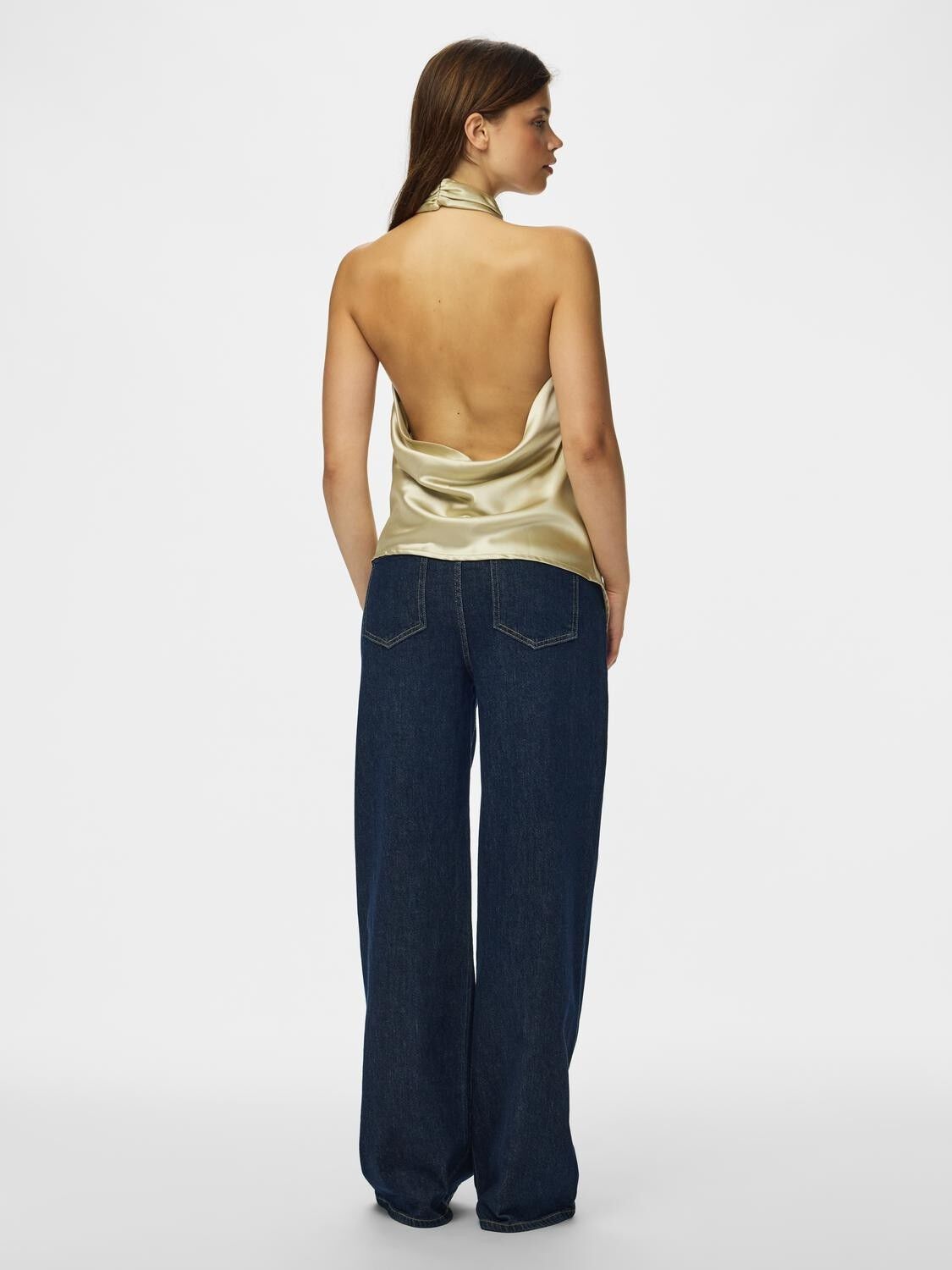 Pcevy Halterneck Top Wvn Bc