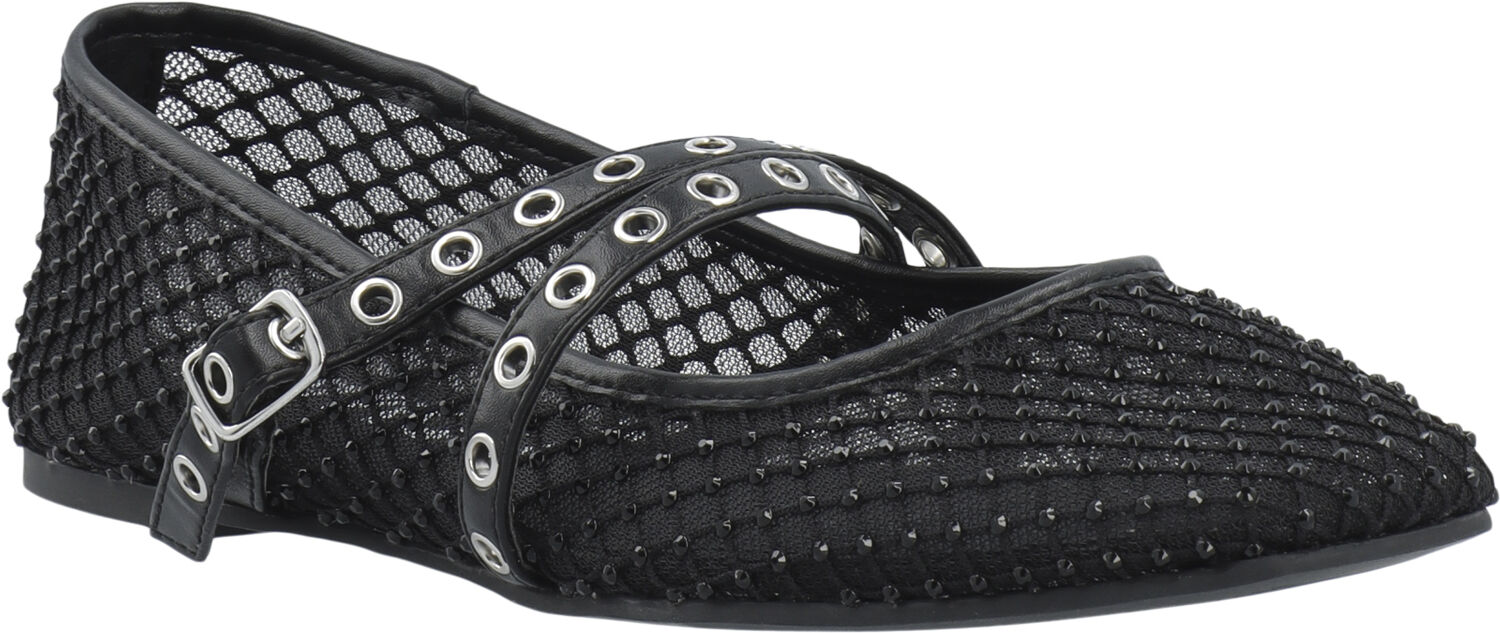 BIAROSE Karr&eacute; Cross Mary Jane Rhinestone Mesh