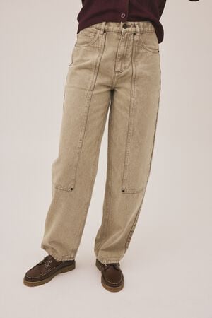 Emma M125 Barrel jeans - 100% Økologisk bomuld GOTS - Sandst