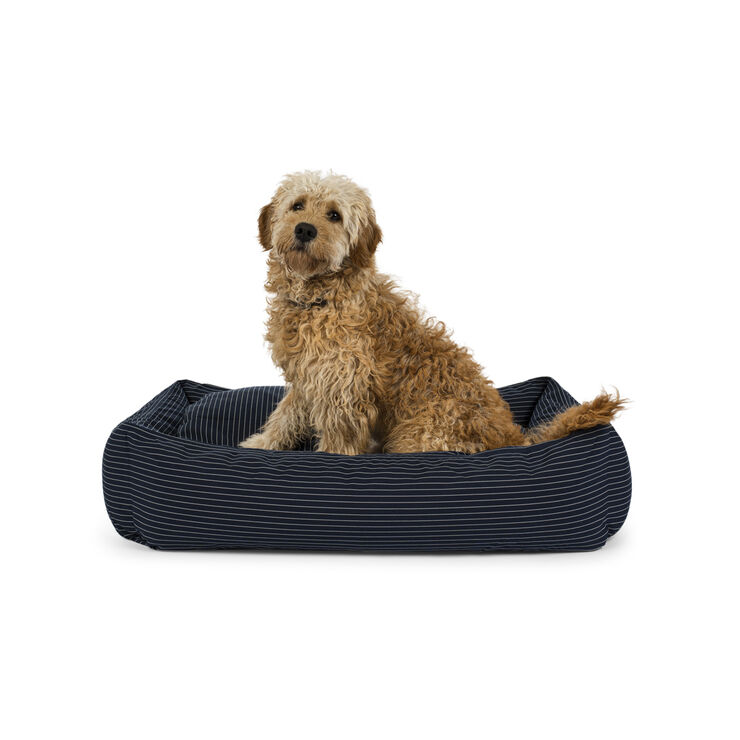 Fossflakes Dog bed Blue pinstripe
