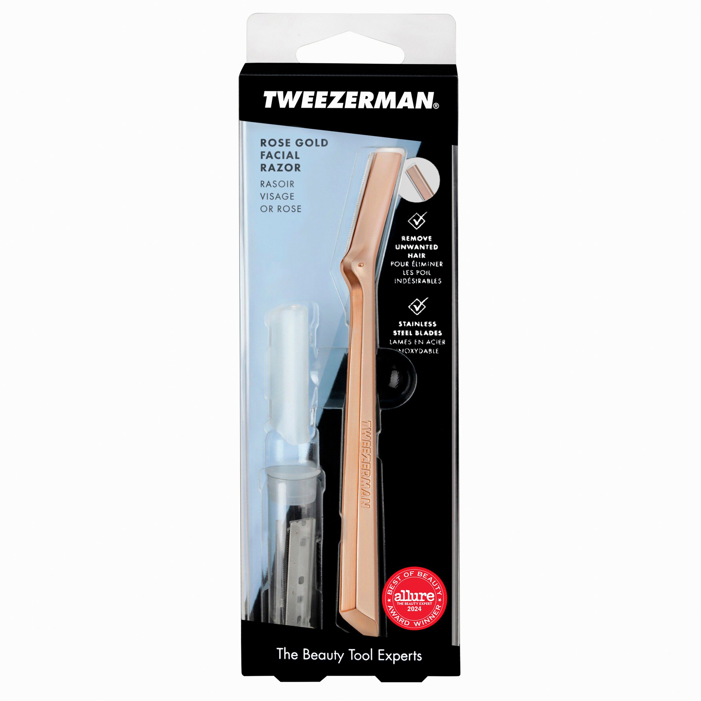 Tweezerman Retail Facial Razor Rose Gold