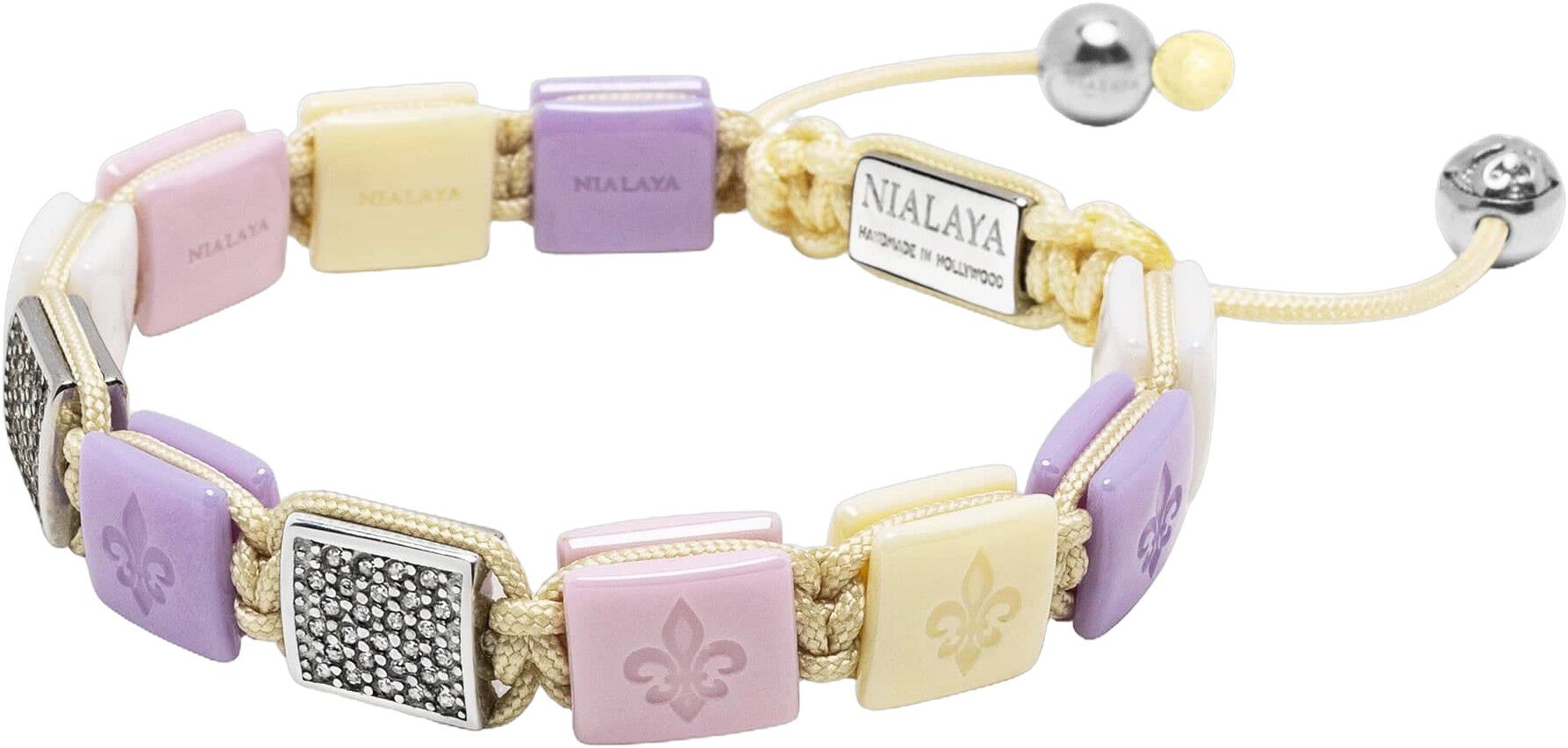 Women's White, Cream, Lavender & Soft Pink Ceramic Flatbead