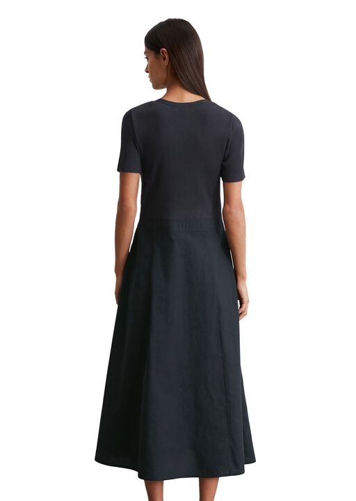 Jersey dress, polo collar, poplin p