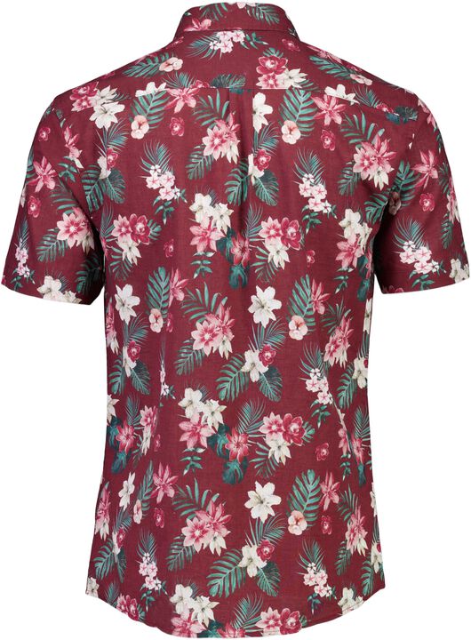 Printed cotton/linen shirt S/S