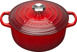 Rund 20 cm Støbejerngryde Cerise