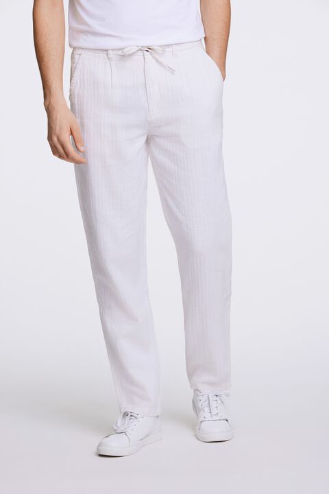 Linen blend herringbone pants
