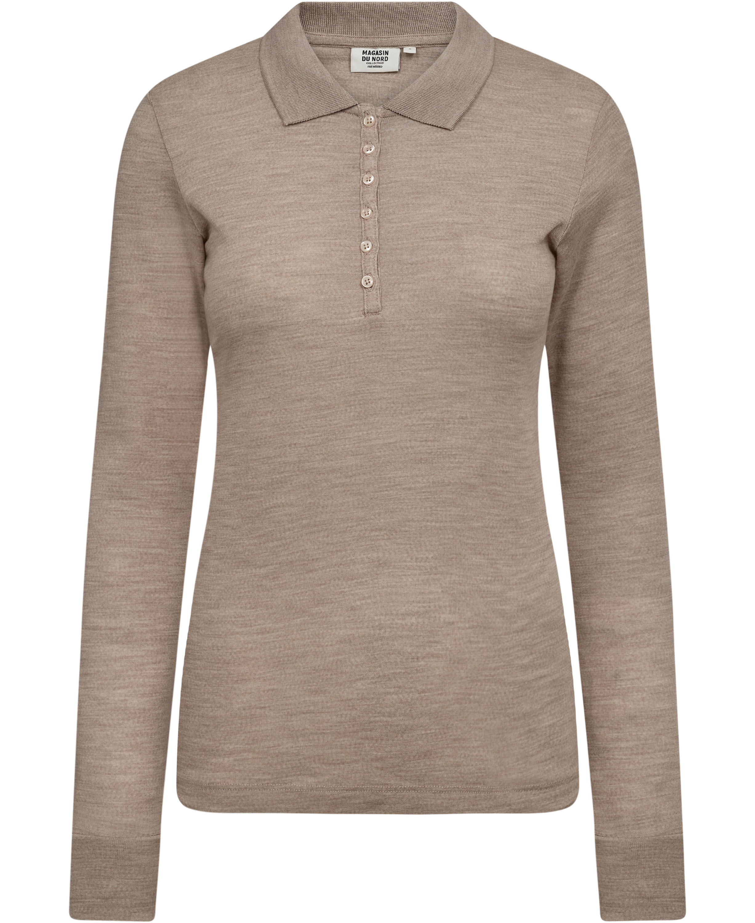 Cilla 12 Lang&aelig;rmede polo strik - 100% Merino uld RWS