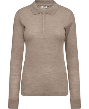Cilla 12 Lang&aelig;rmede polo strik - 100% Merino uld RWS