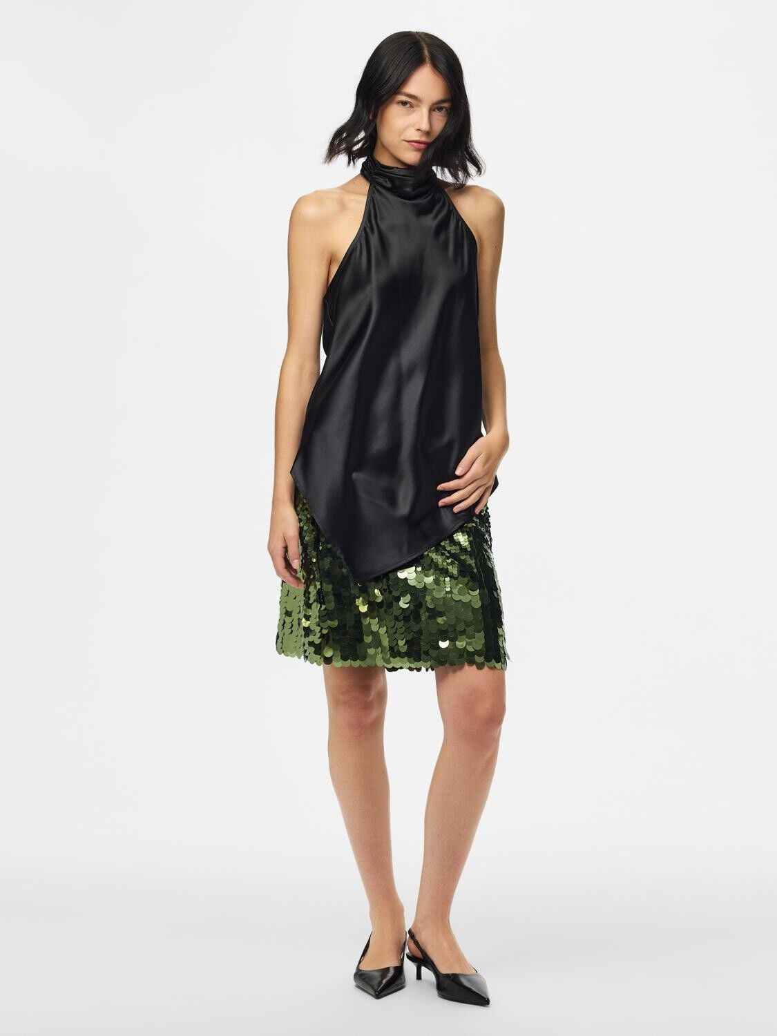 Pcevy Halterneck Top Wvn Bc