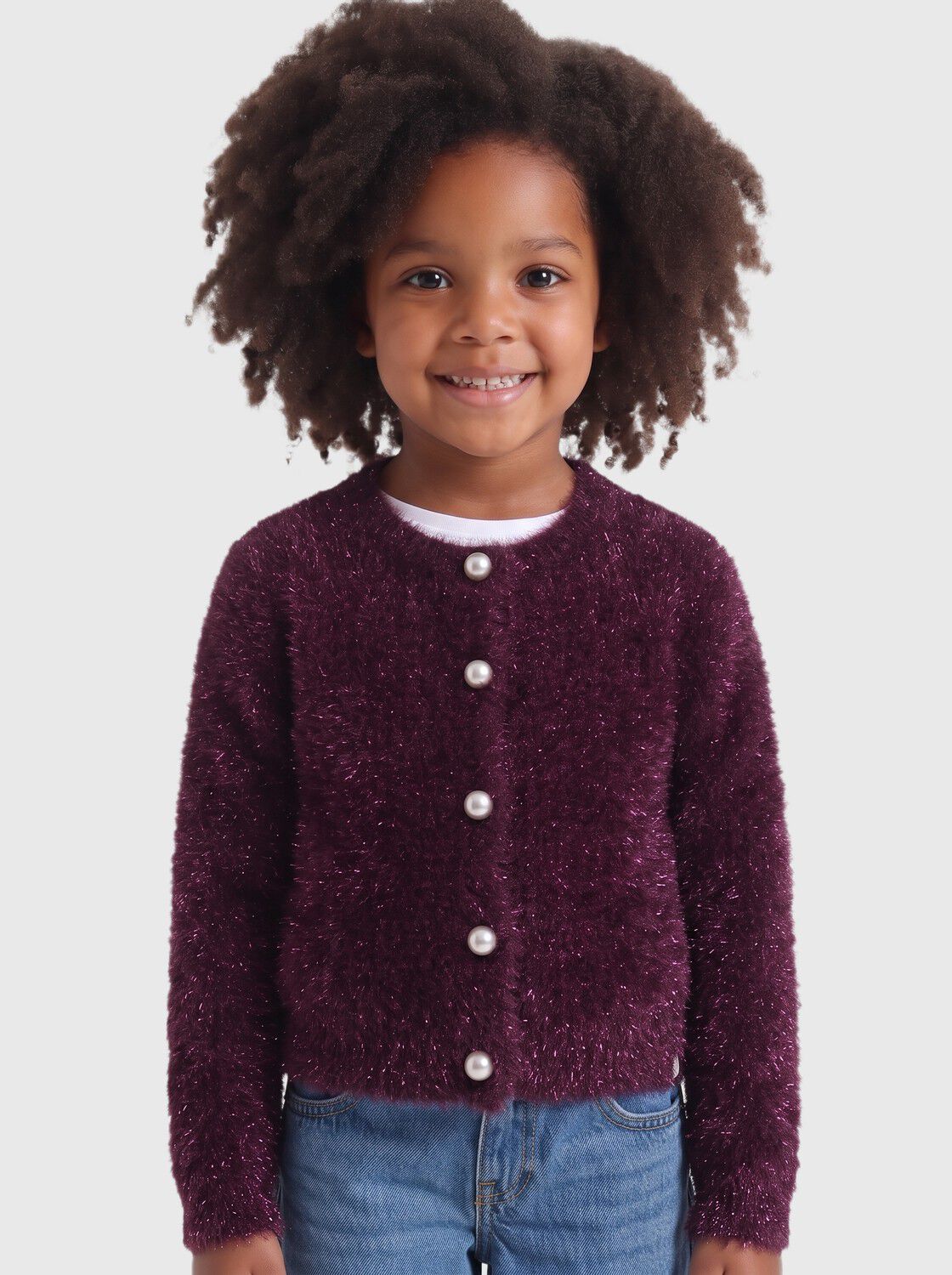 Kmgpiumo Glitter Ls Cardigan Knt