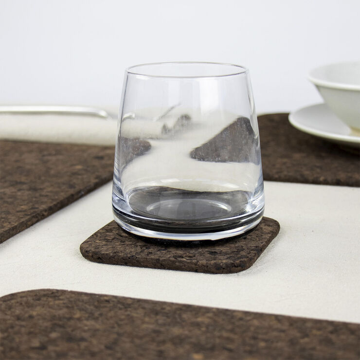 Smoked Cork Firkantet Glasbrik Sæt