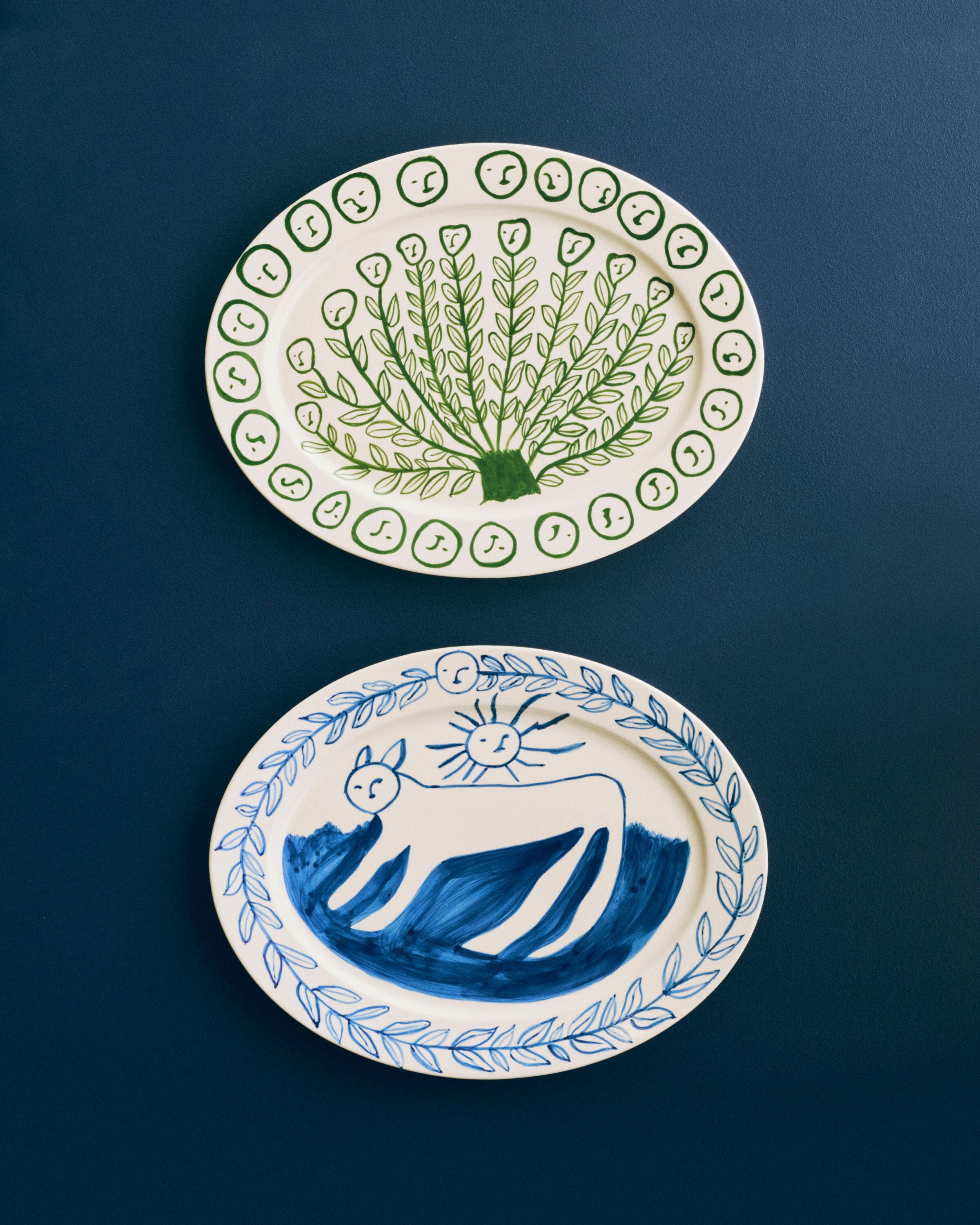 La Pittura Oval Serving Platter - L36,5 - Olive grove