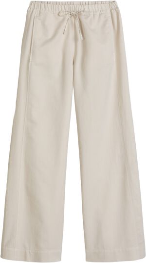 Pants, wide leg, drawstring and ela