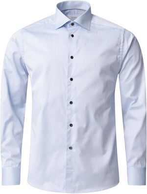 Contemporary Fit Solid Brown Buttons Signature Twill Shirt