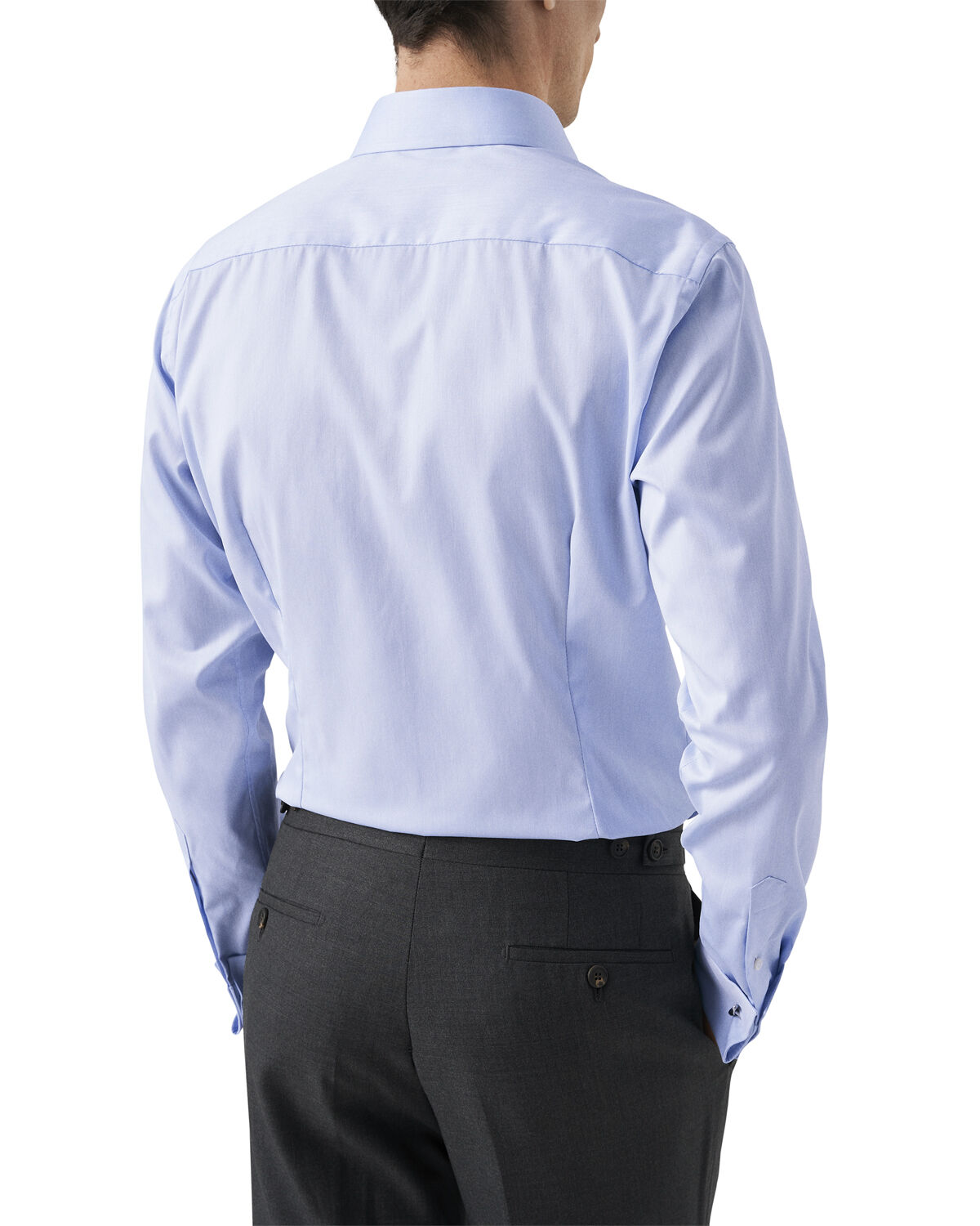 Slim Fit Light Blue Signature Twill Shirt - French cuff