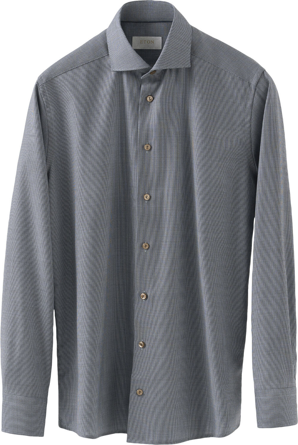 Contemporary Fit Brown Houndstoothmerino Wool Shirt