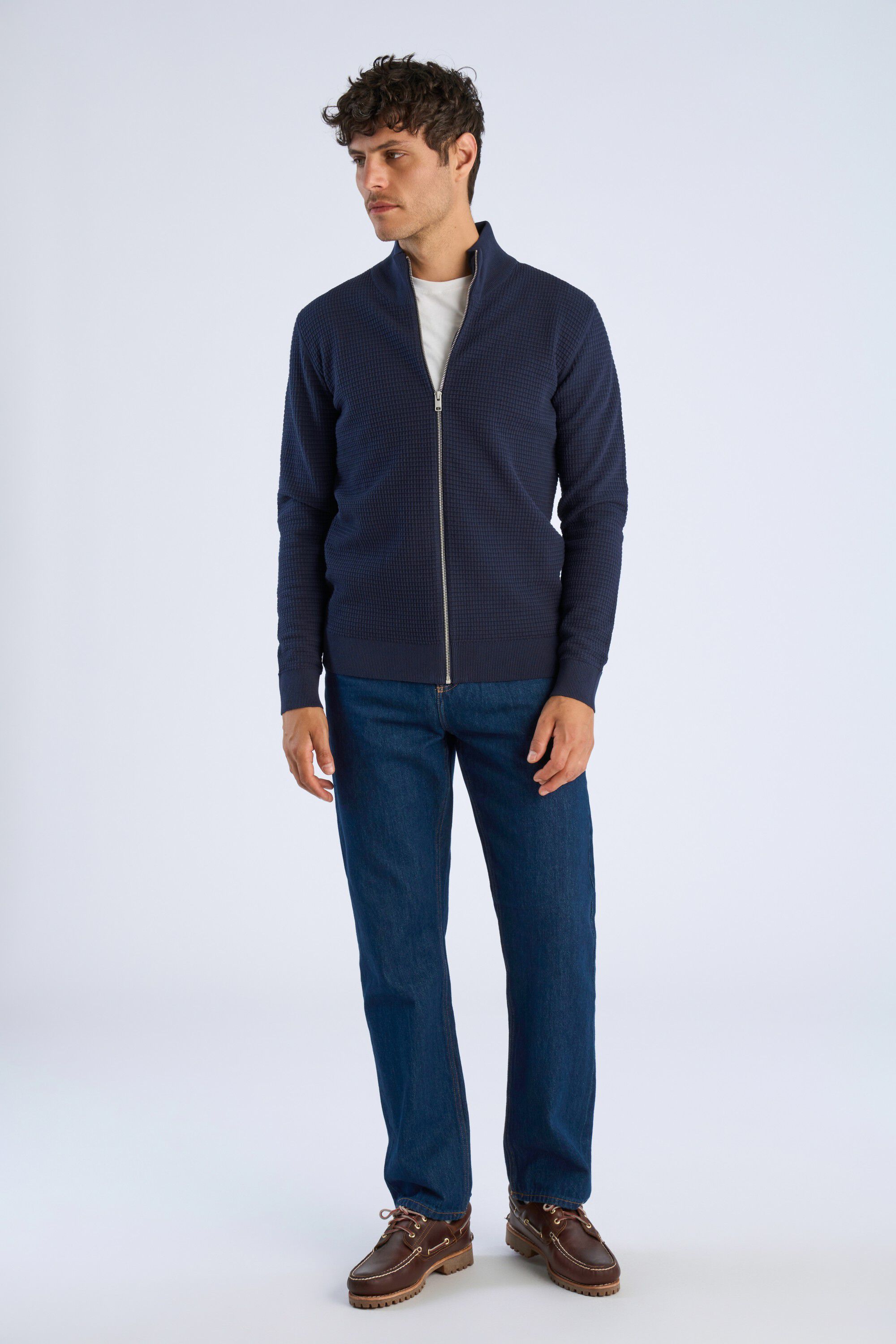 Knitted zip cardigan
