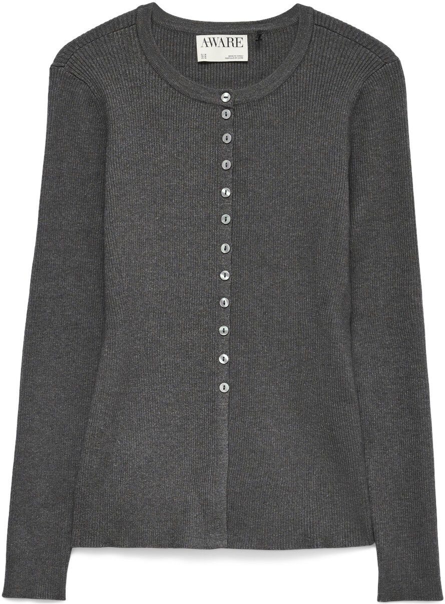 AWUKINO LS O-NECK KNIT CARDIGAN