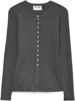 AWUKINO LS O-NECK KNIT CARDIGAN