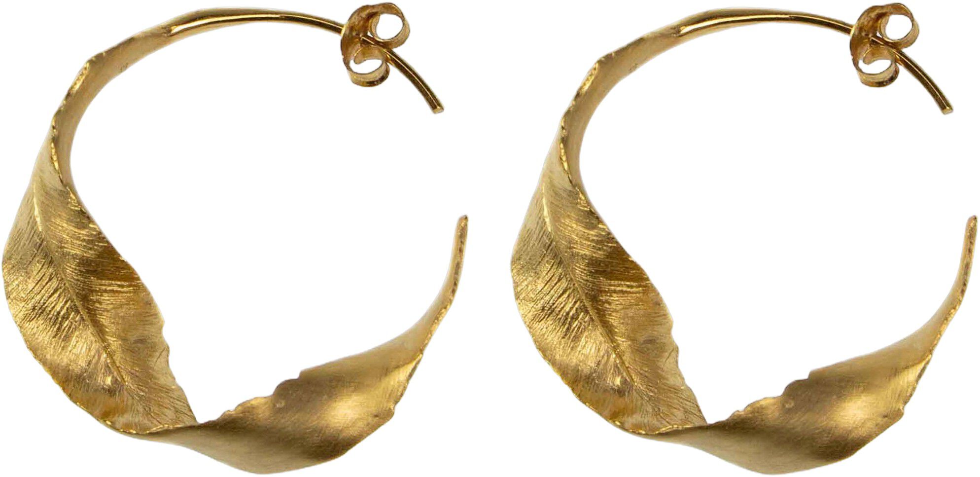 Small twisted leaf earrings