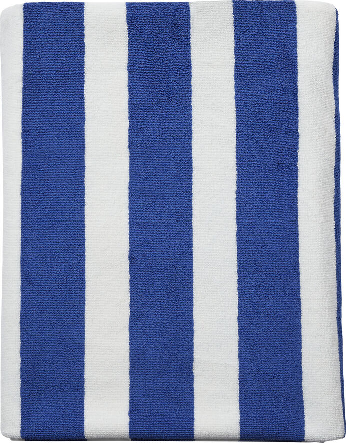Beach towel 100x180 olympian blue/star white stripe GOTS