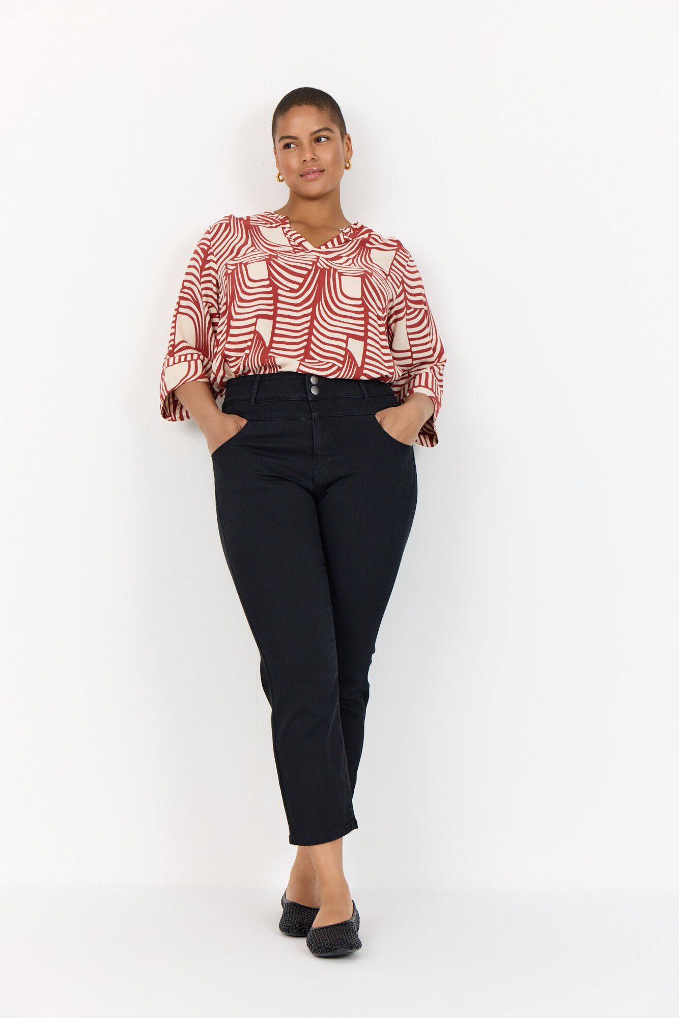 Curvy WA-LOVIS 2 Bluse R&oslash;d