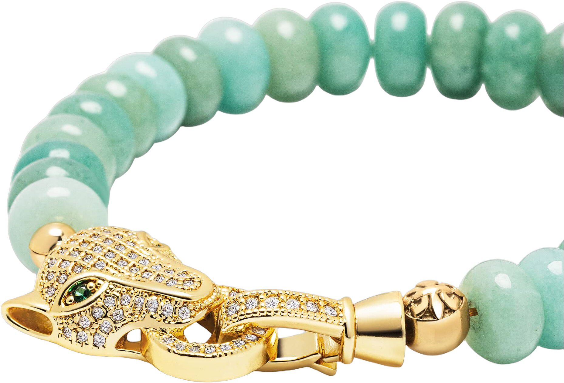 Women's Amazonite Bracelet with Panther Head